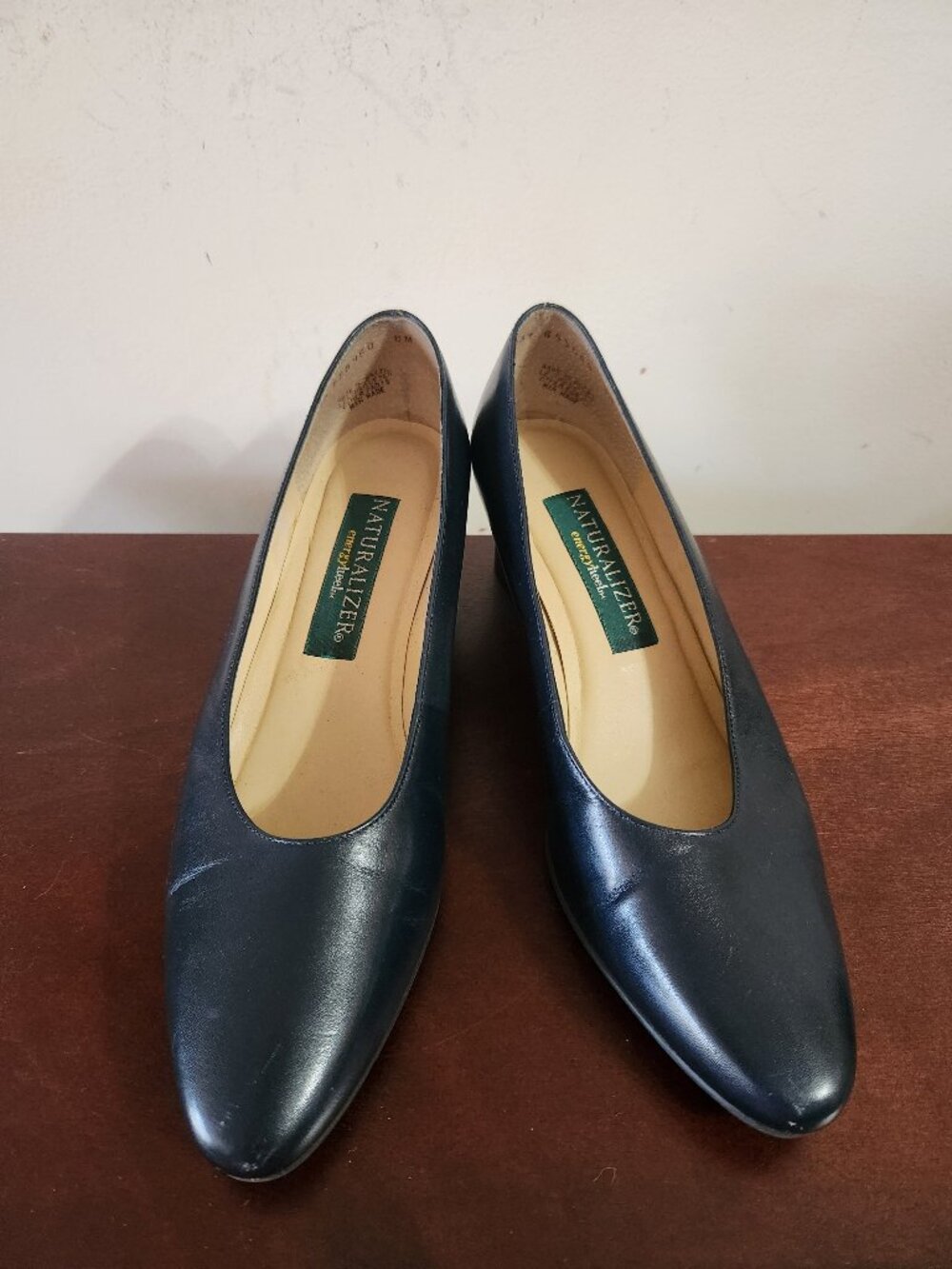 NATURALIZER Energy heel Women's shoes Leather dark blue 8M Cuban heels